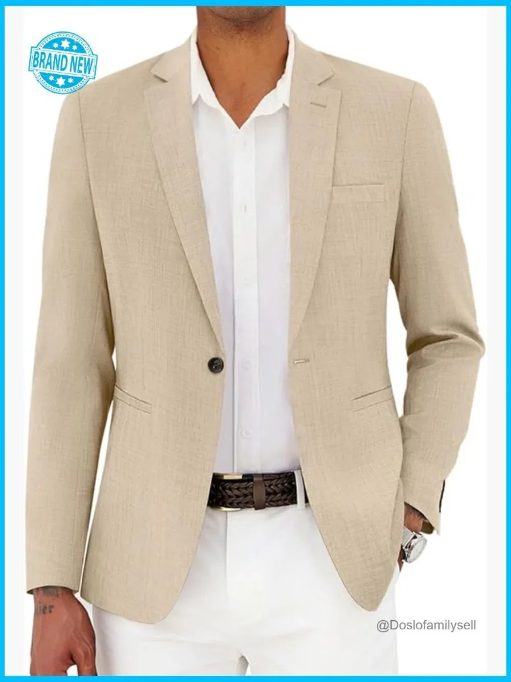 Slim Fit Blazer Lightweight Sport Coat One Button Casual Business Jacket